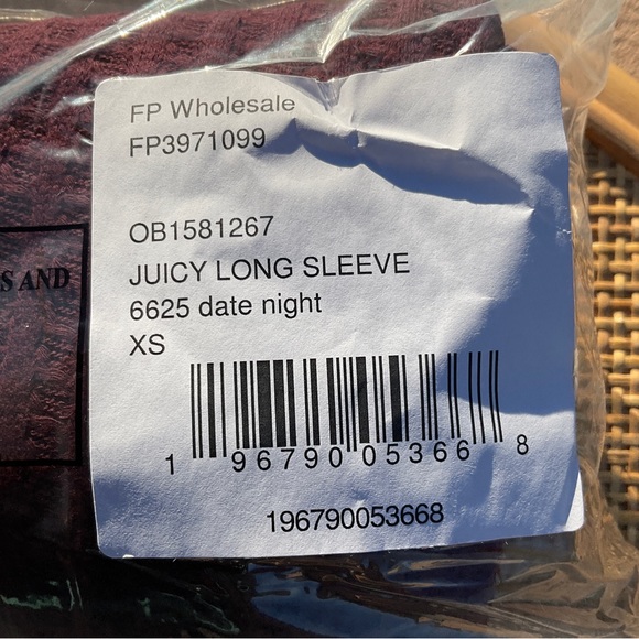 NWT Free People Juicy Long Sleeve Thermal Top Oversized Extra Small OB1581267 - Picture 7 of 9